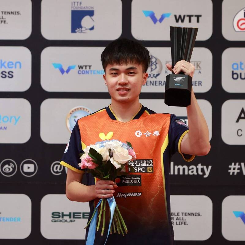 林昀儒勇奪個人首座WTT冠軍賽層級金盃。