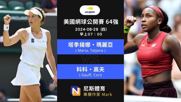 2024-08-28 WTA 美國網球公開賽 US Open 64強 賽前預測